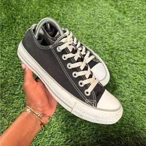 Converse Chuck Taylor All Star Low Black Canvas Double Tongue Polka Dot sz 8